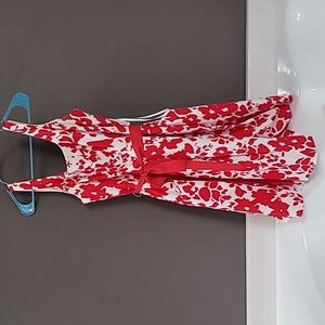 Red and white dress